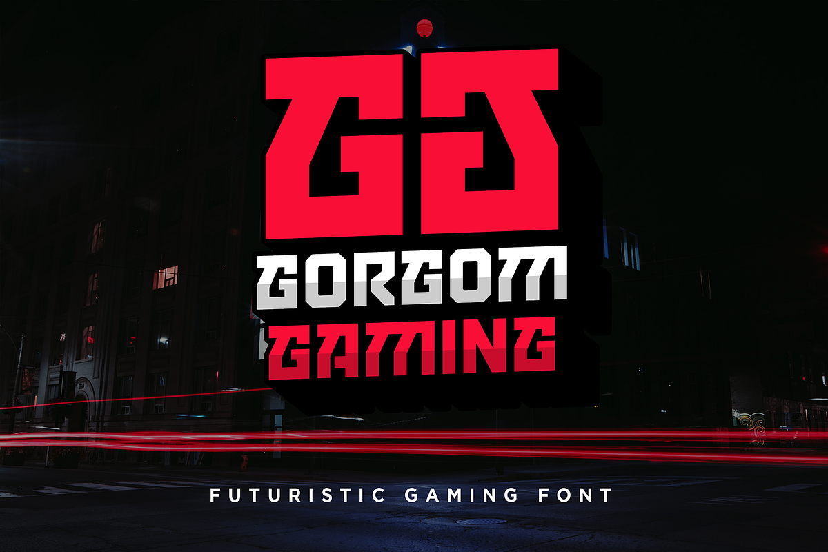 Gorgom – Futuristic Gaming Fonts, a Sans Serif Font by Konstantine Studio (Photo 1 of 3)