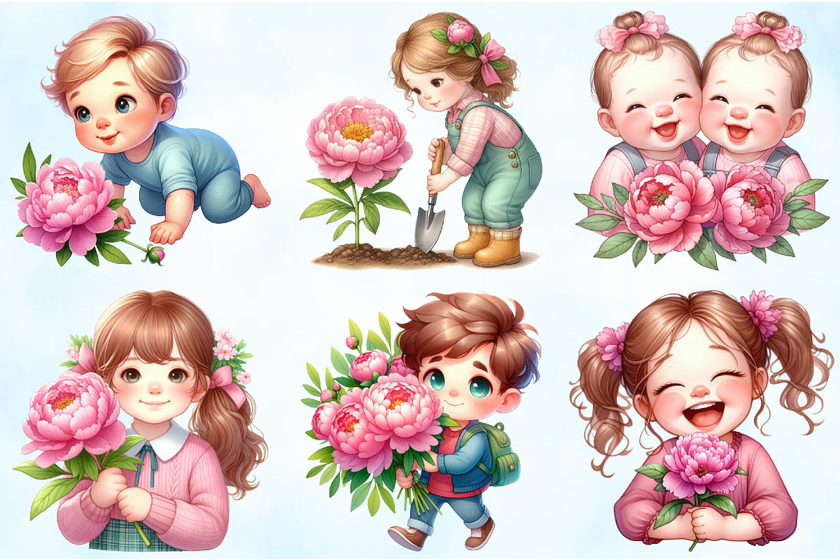 Kindergarten Nursery Kids Peony PNG, an Illustration by Craft Nest (Photo 5 of 5)