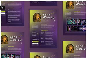 Purple Yellow Elegant Resume Pack