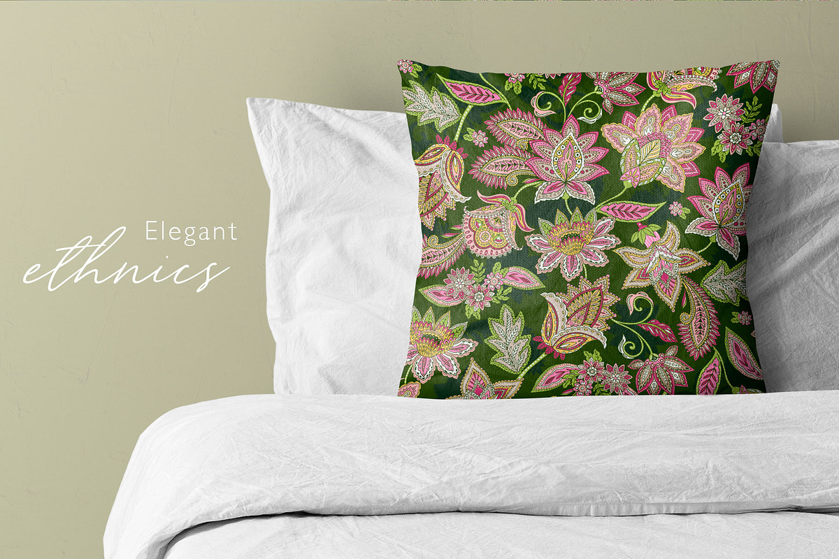 India, Ethnic floral prints, a Pattern Graphic by Laura Camoe (Photo 5 of 10)