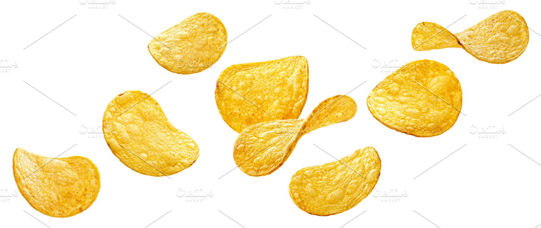 Natural potato chips isolated, a Food & Drink Photo by Max Lashcheuski