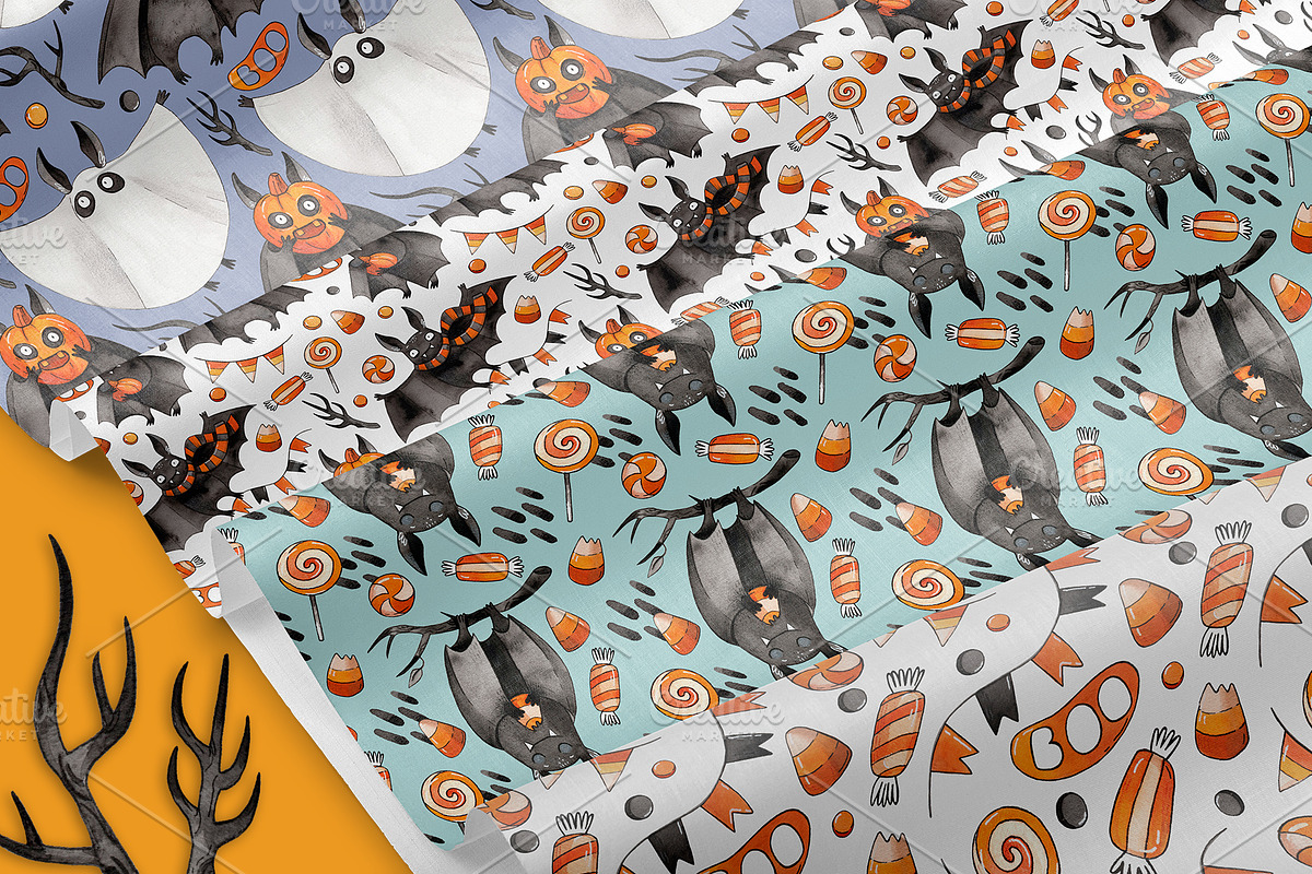 Halloween Bats set, a Decorative Illustration by Ekaterina Goncharova (Photo 8 of 8)