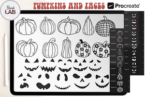 Halloween Procreate Stamps Brushes