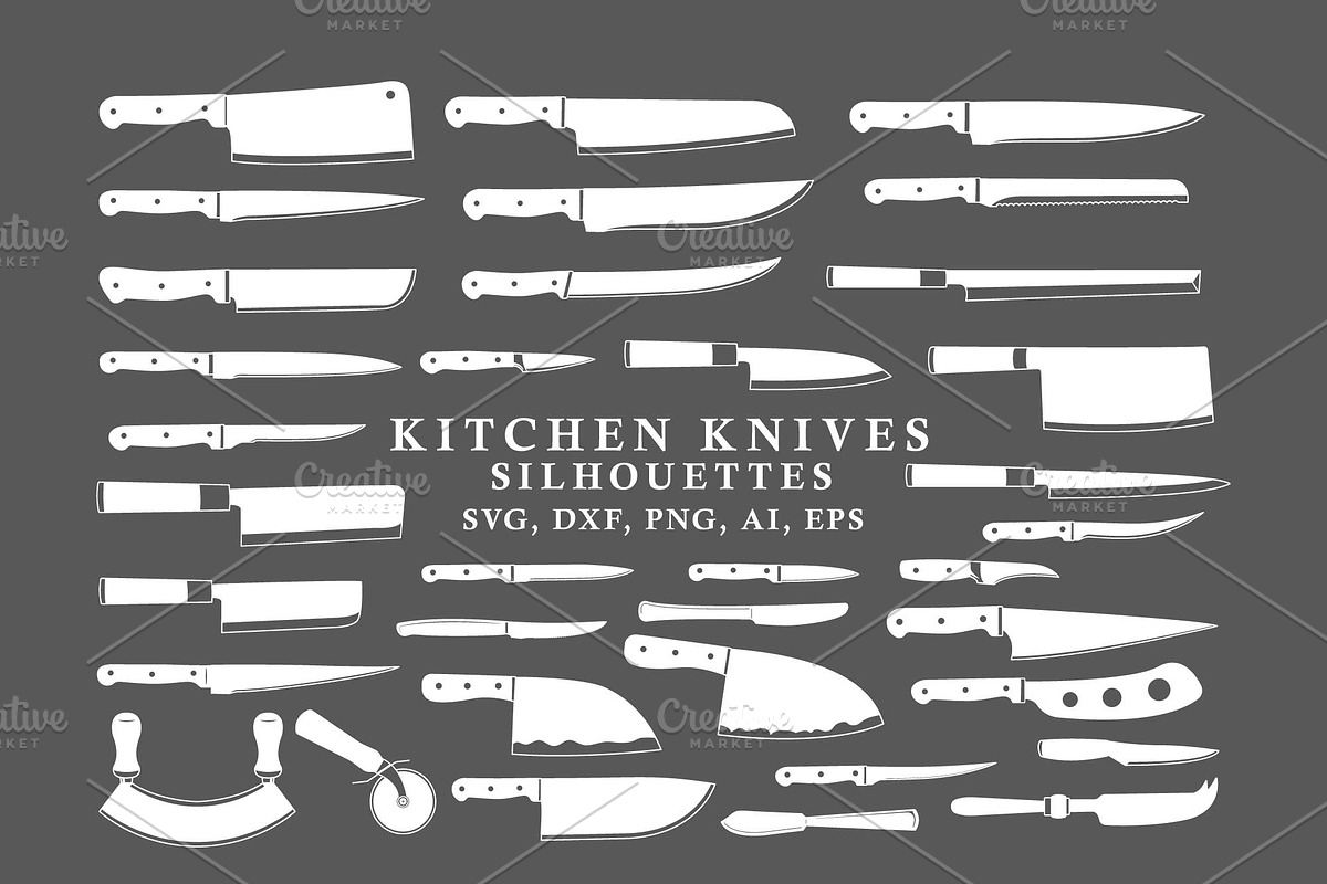 Kitchen Knives Silhouettes in Vector, an Illustration by Seaquint (Photo 2 of 2)