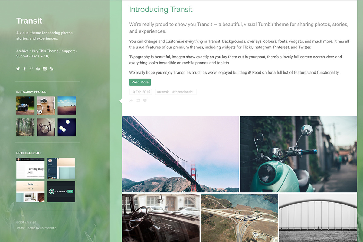 Transit Tumblr Theme, a Websites & App Template by Themelantic (Photo 4 of 5)