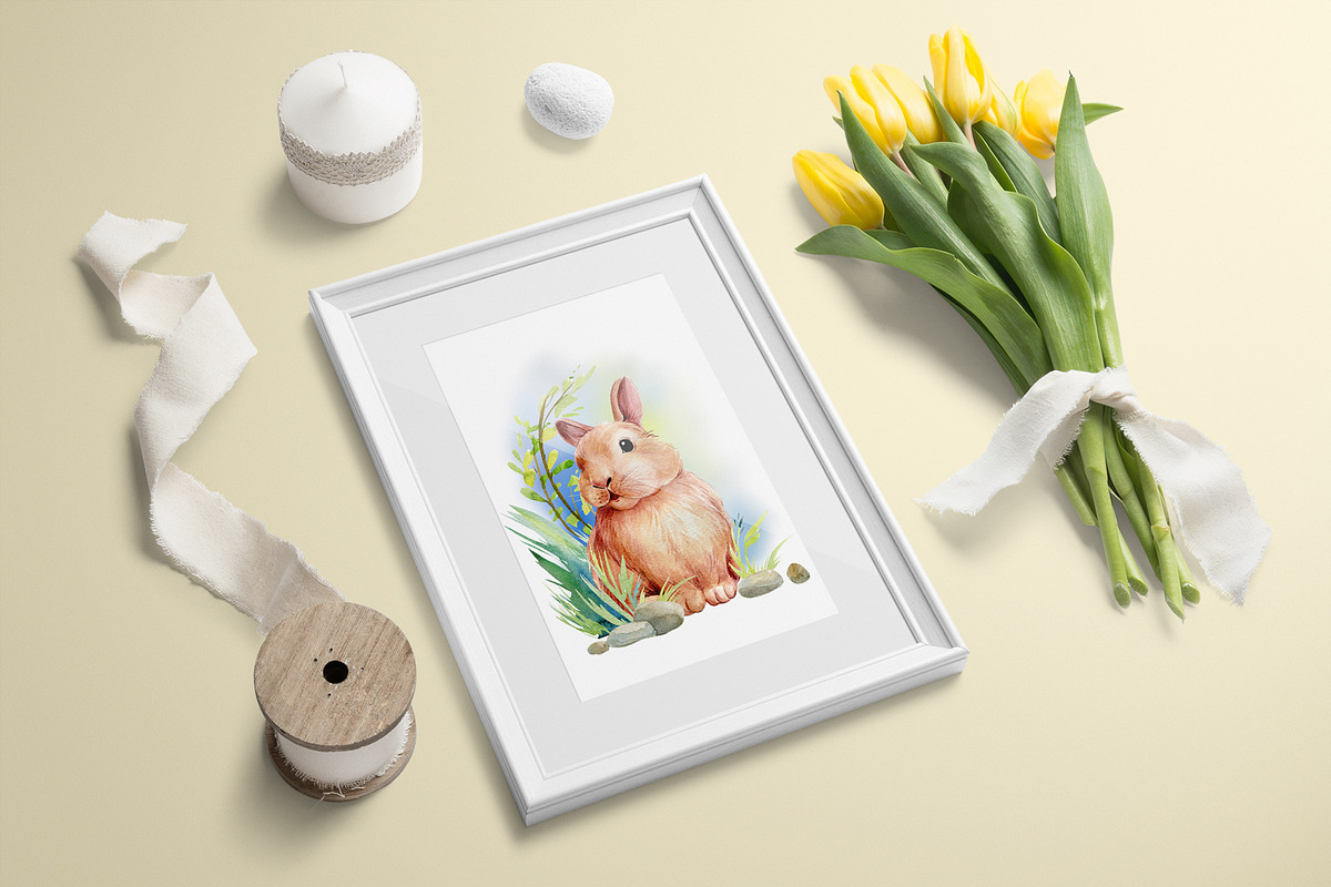 Fluffy bunnies. Watercolor painting, an Animal Illustration by Hanna Hryharenka (Photo 11 of 17)