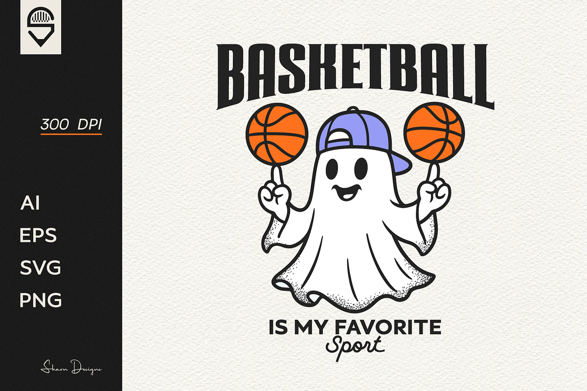 Cute Ghost Spinning Basketball, a Sport Illustration by shaondesigns (Photo 1 of 4)
