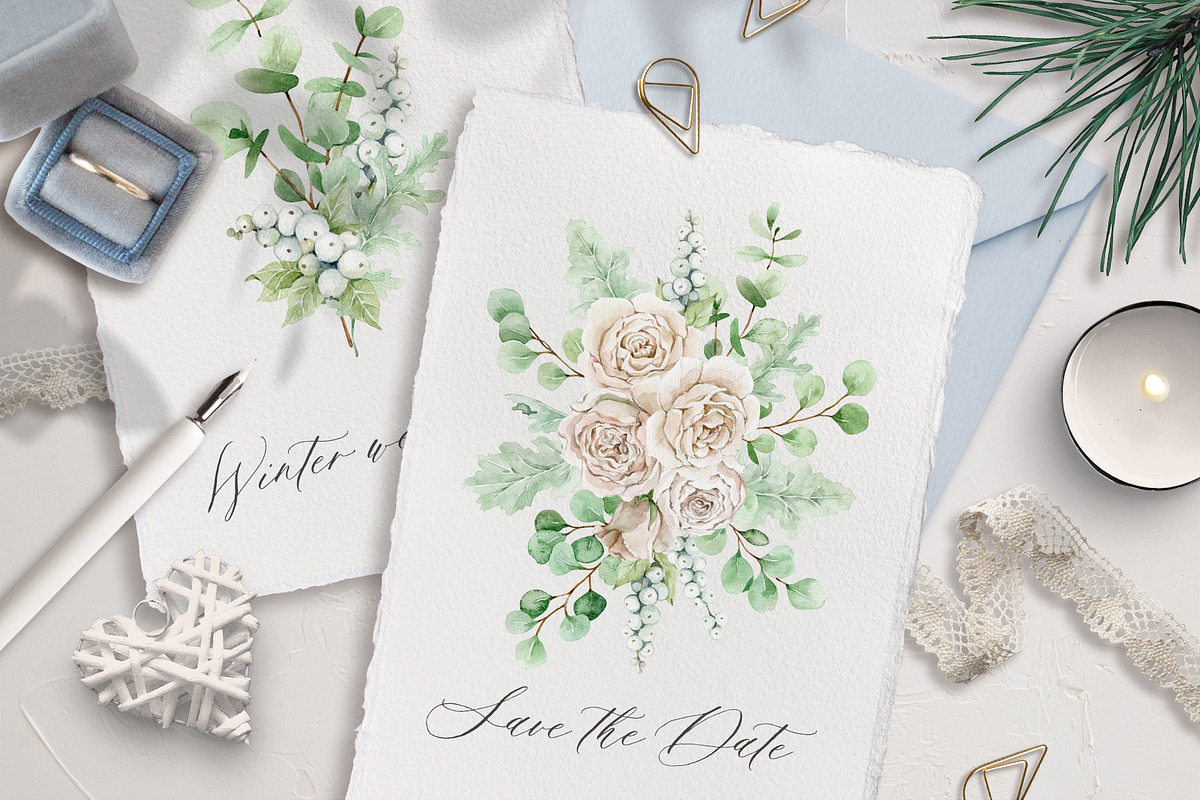 Winter celebration - watercolor set, an Animal Illustration by long summer (Photo 5 of 19)