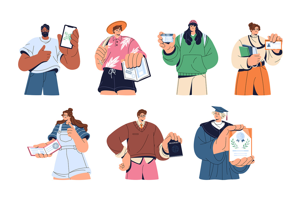 People showing documents set, a Person Illustration by PaperTrident (Photo 1 of 9)