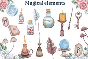 Magic wizard supplies clipart, an Education Illustration by Mrs.Swan_Design (Thumbnail 2 of 6)