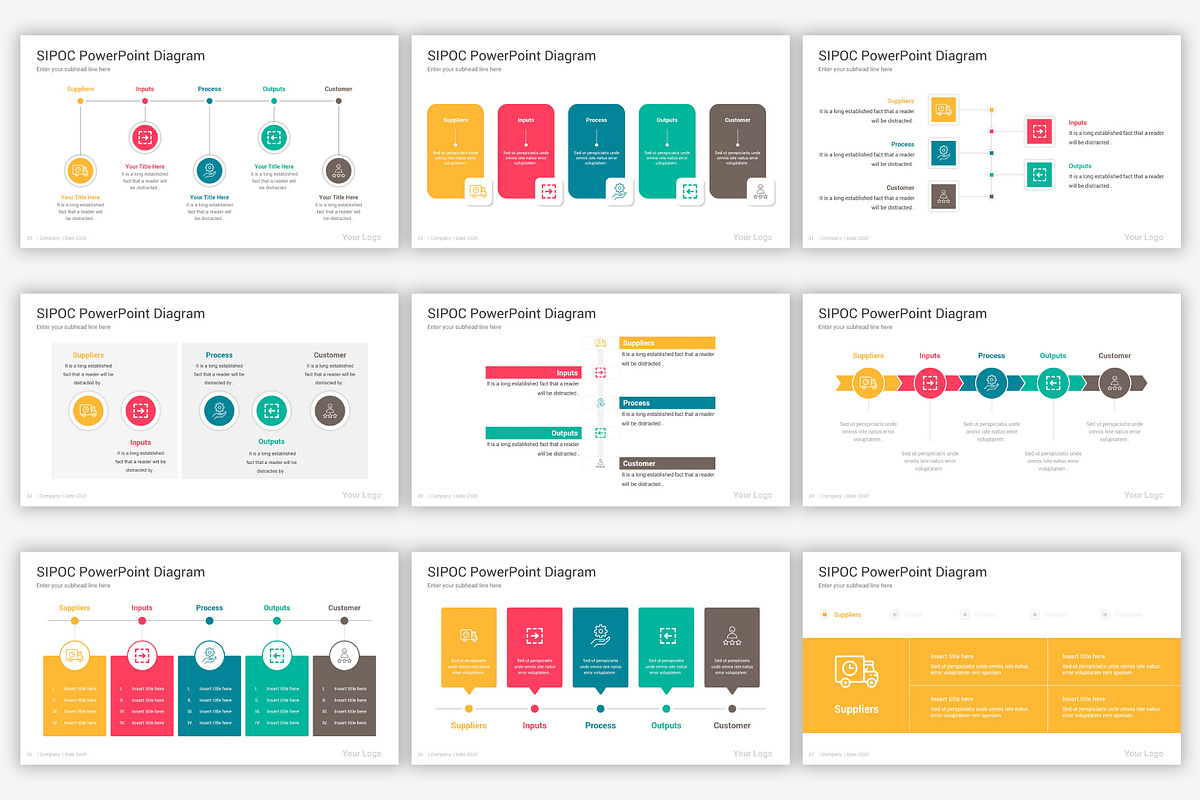 SIPOC Google Slides Diagrams Pack, a Presentation Template by SlideOne