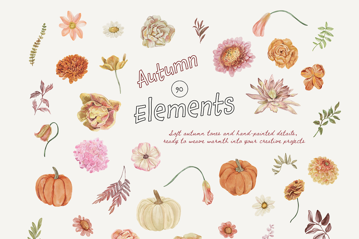 Autumn Garden floral watercolor fall, a Decorative Illustration by SunnyAfternoons (Photo 14 of 18)