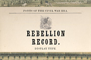 Rebellion Record Display Font, a Serif Font by New Blazing Star Press (Thumbnail 1 of 3)