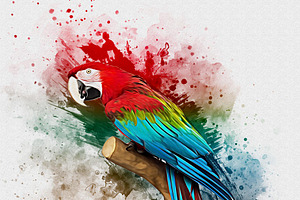 Watercolor Bird Painting Effect