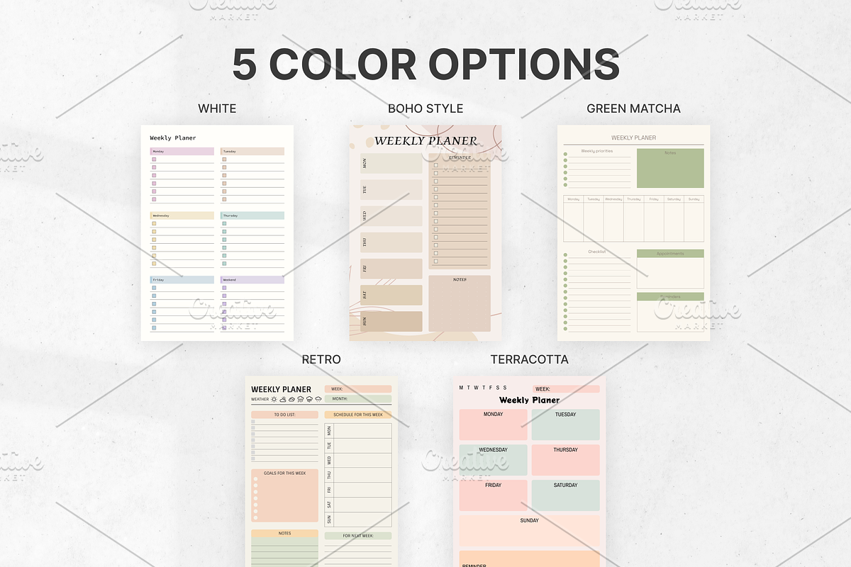 Weekly Planner Printables Templates, a Templates & Theme by Digital_Mind (Photo 2 of 10)