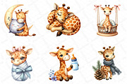 Baby Giraffe Watercolor Clipart, an Illustration by DreamPrint404 (Thumbnail 2 of 6)