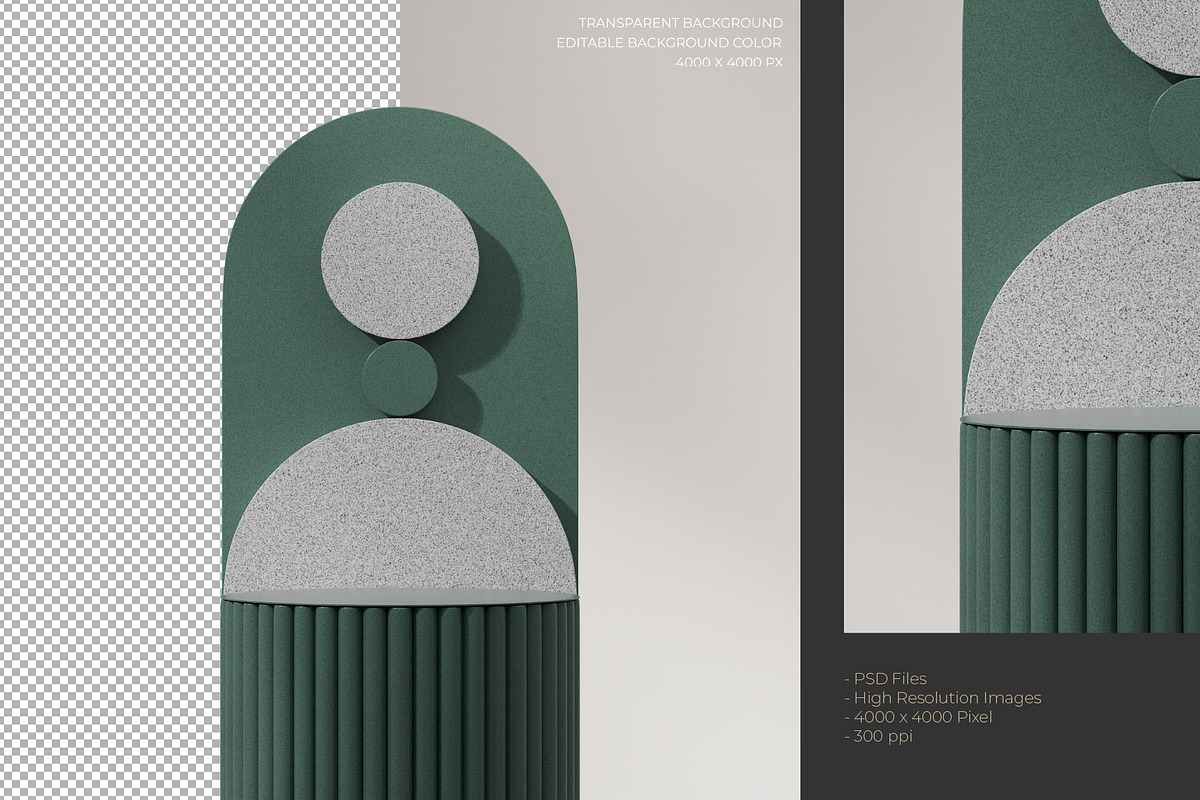 5 Podium with Transparent Background, a Background Graphic by faustudio (Photo 5 of 7)