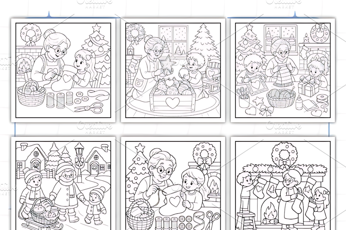 Christmas at Grandma’s Coloring, a Seasonal Illustration by Design Station (Photo 7 of 7)