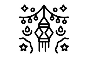 Festivals ceremony black icon, an Outline Icon by Creative priyanka