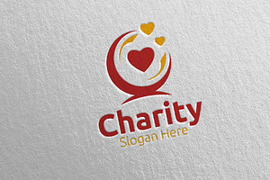 Letter C Charity Hand Love Logo 81