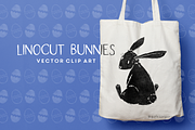 Linocut bunny rabbit vector clip art, a Graphic by Palette Pursuit (Thumbnail 1 of 7)