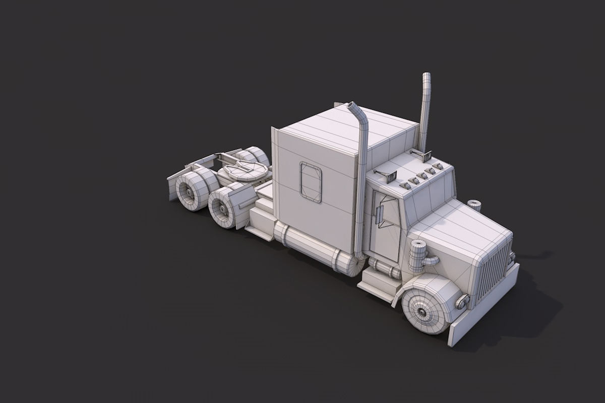 Low Poly American Heavy Truck, a Cars & Vehicle 3D Model by CreativeeArt (Photo 5 of 8)