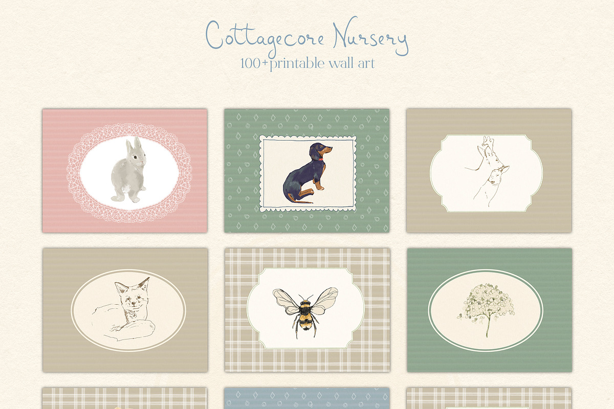 Animals Nursery Wall Art Prints, a Background Graphic by whiteheartdesign (Photo 9 of 17)