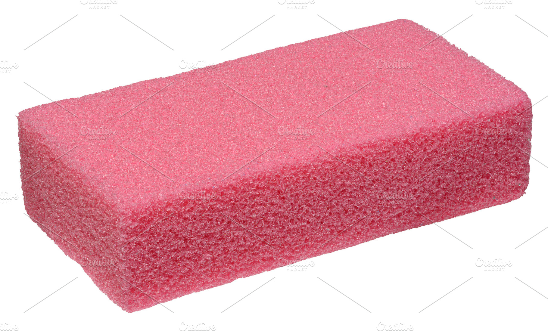 A pink rectangular pumice stone with a porous texture on an isol, a Beauty & Fashion Photo by ndanko