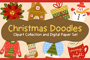 Christmas Doodles Graphic Set, a Pattern Graphic by Drafts n Doodles (Thumbnail 1 of 6)