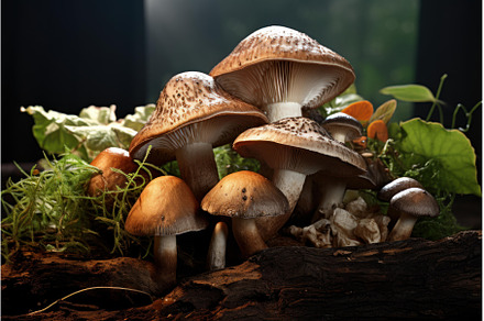 Earthy Organic mushrooms. Generate, a Food & Drink Photo by Ylivdesign