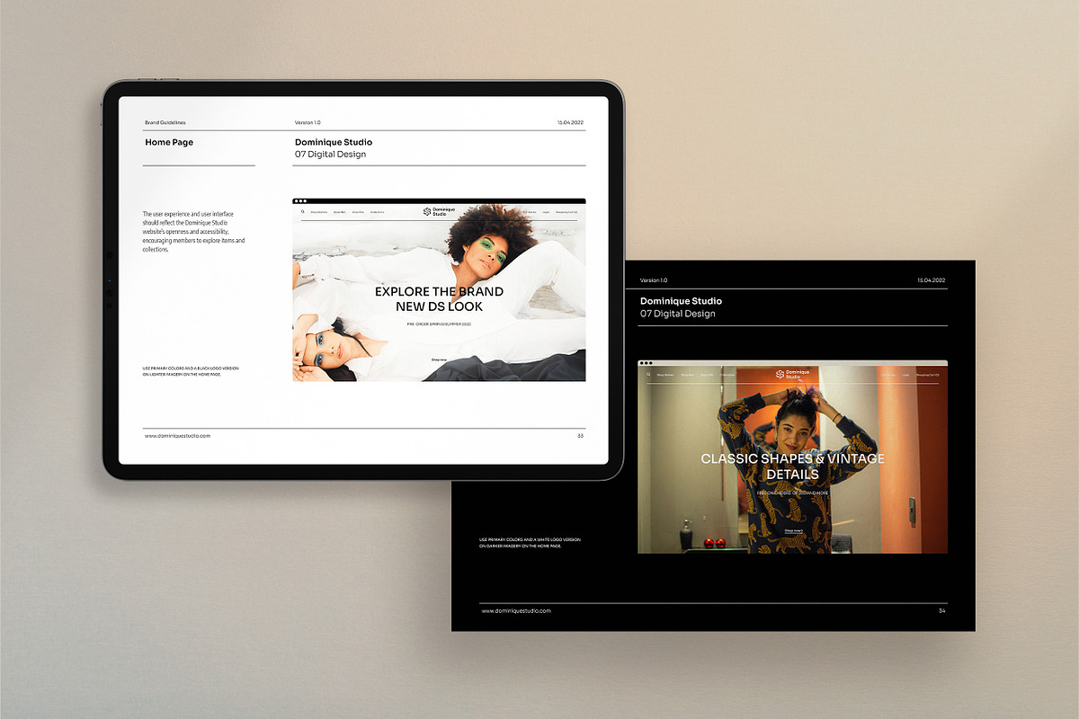 DOMINIQUE STUDIO / Brand Guidelines, a Branding & Logo Template by Studio Dara (Photo 8 of 20)