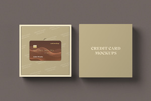 Credit Card With Box Mockups