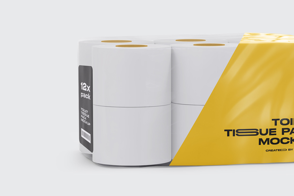 Toilet Paper 12 Pack Mockup, a Packaging Mockup by _Adroit_ (Photo 3 of 5)