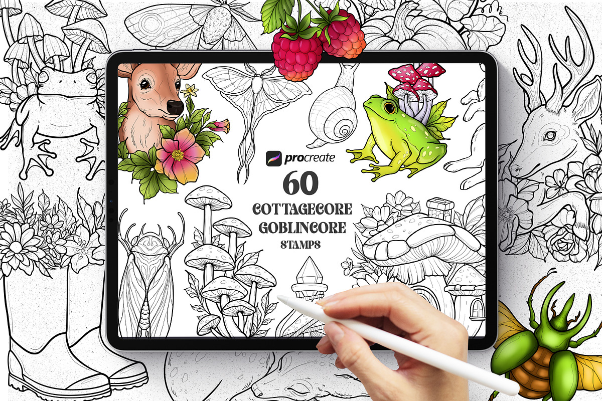 500+ PROCREATE STAMPS BUNDLE, a Brush Add-On by SecondOfJuly (Photo 5 of 10)