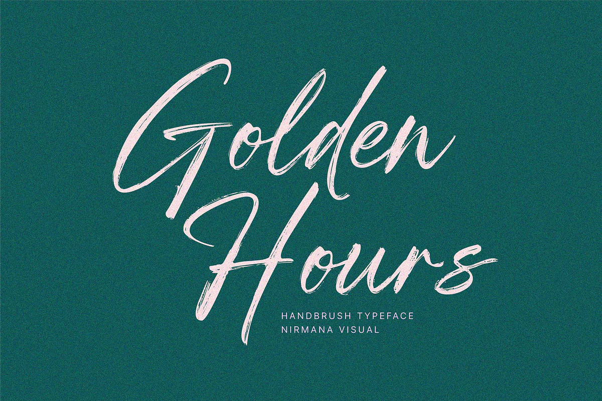 Golden Hours - Cool Brush Font, a Script Font by Nirmana Visual (Photo 1 of 9)