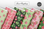 Raspberry Seamless Patterns, an Illustration by OlDm_Shop (Thumbnail 3 of 9)