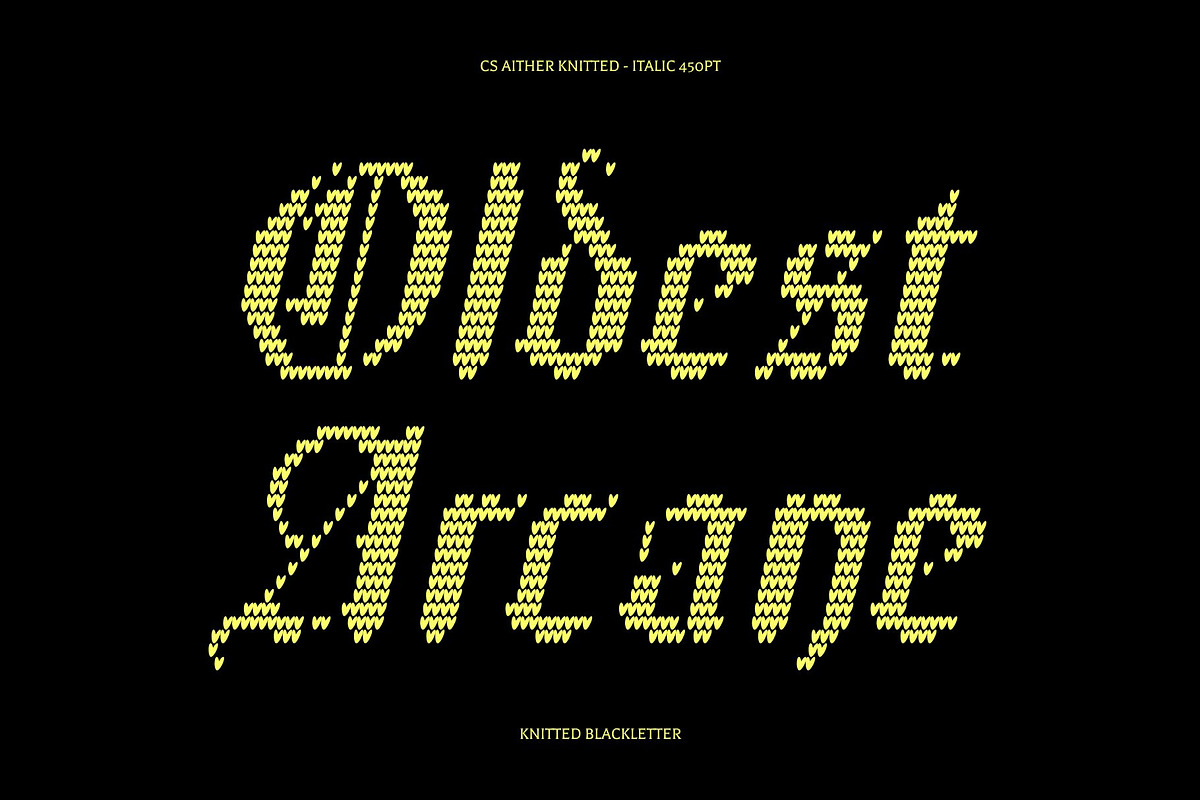 CS Aither Knitted, a Blackletter Font by Craft Supply Co. (Photo 2 of 8)