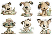 Whimsical Summer Dog Clipart, an Animal Illustration by Black Bird Studio (Thumbnail 5 of 6)