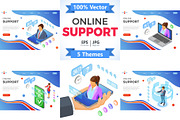 Isometric Online Customer Support, a Person Illustration by TAlex (Thumbnail 1 of 6)