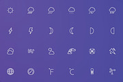 Weather and Forecast Thin Line Icons, a Solid Icon by FlatLineIcons (Thumbnail 2 of 3)