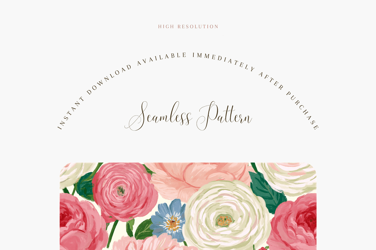 Blush Garden Rose Seamless Pattern, a Pattern Graphic by Pati Charm Studio (Photo 2 of 6)