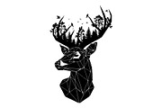 Deer Antler Silhouette Bundle, an Object Illustration by yasushie (Thumbnail 23 of 31)