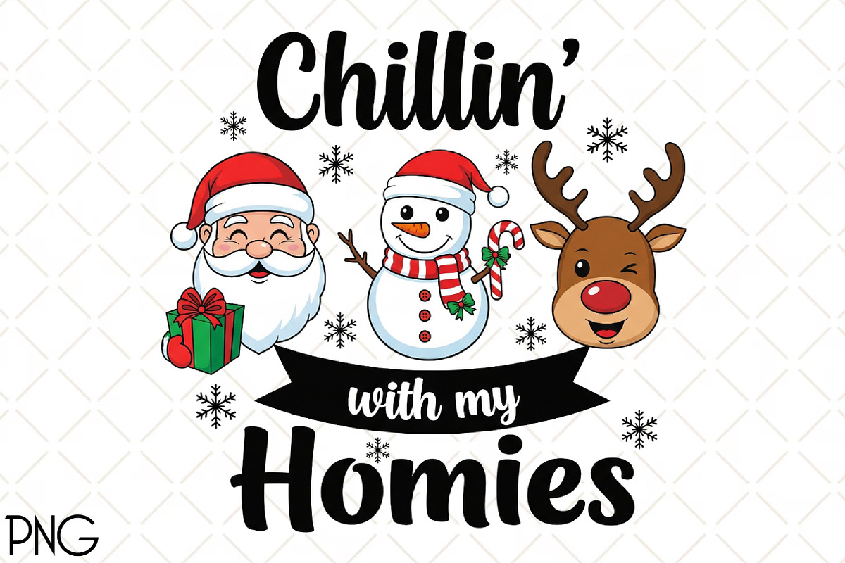 Chillin Christmas PNG, an Illustration by Black Bird Studio (Photo 1 of 4)