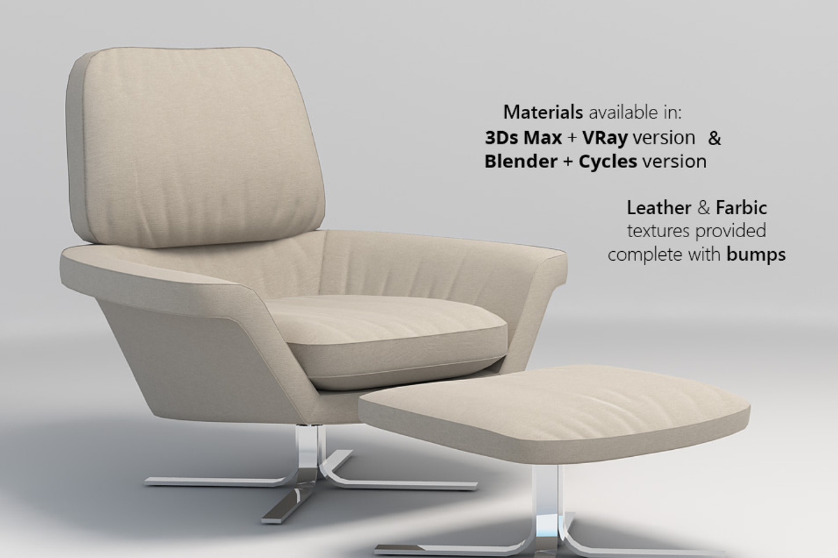 Minotti Blake-Soft lounge chair set, a Furniture 3D Model by WidhiMuttaqien (Photo 2 of 3)