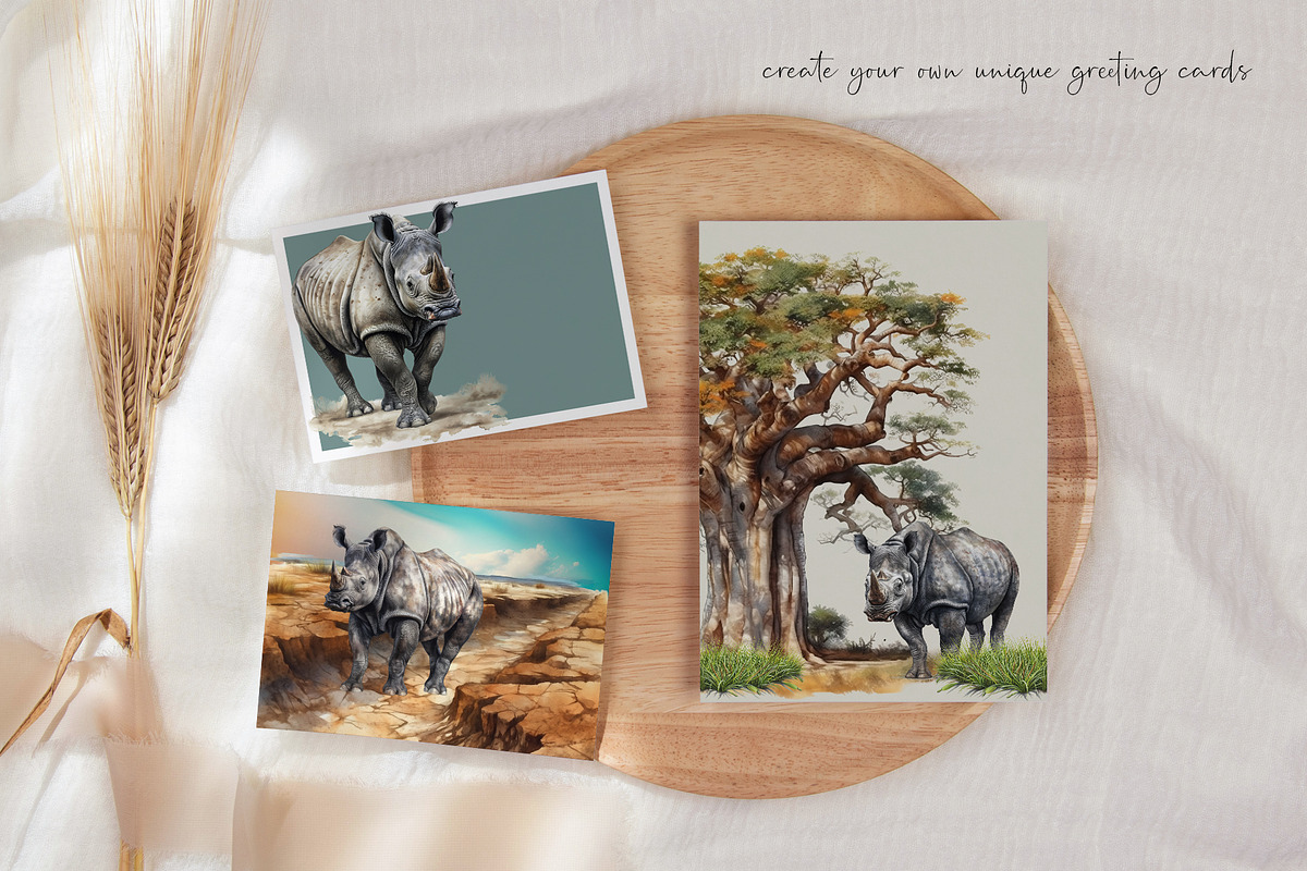 Watercolor African Black Rhino, an Animal Illustration by Dazzling Art Boutique (Photo 3 of 10)