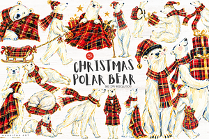 Christmas Polar Bear PNG