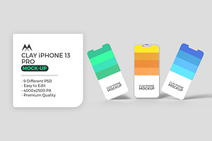 Clay iPhone 13 Pro Mockup Set