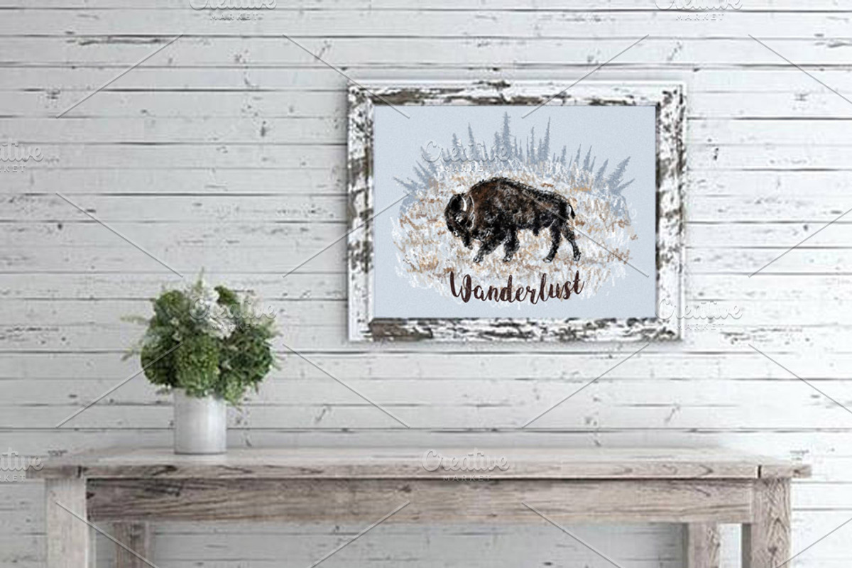 Snow Buffalo Wanderlust Collection, an Animal Illustration by Black Bunny Design Studio (Photo 2 of 11)