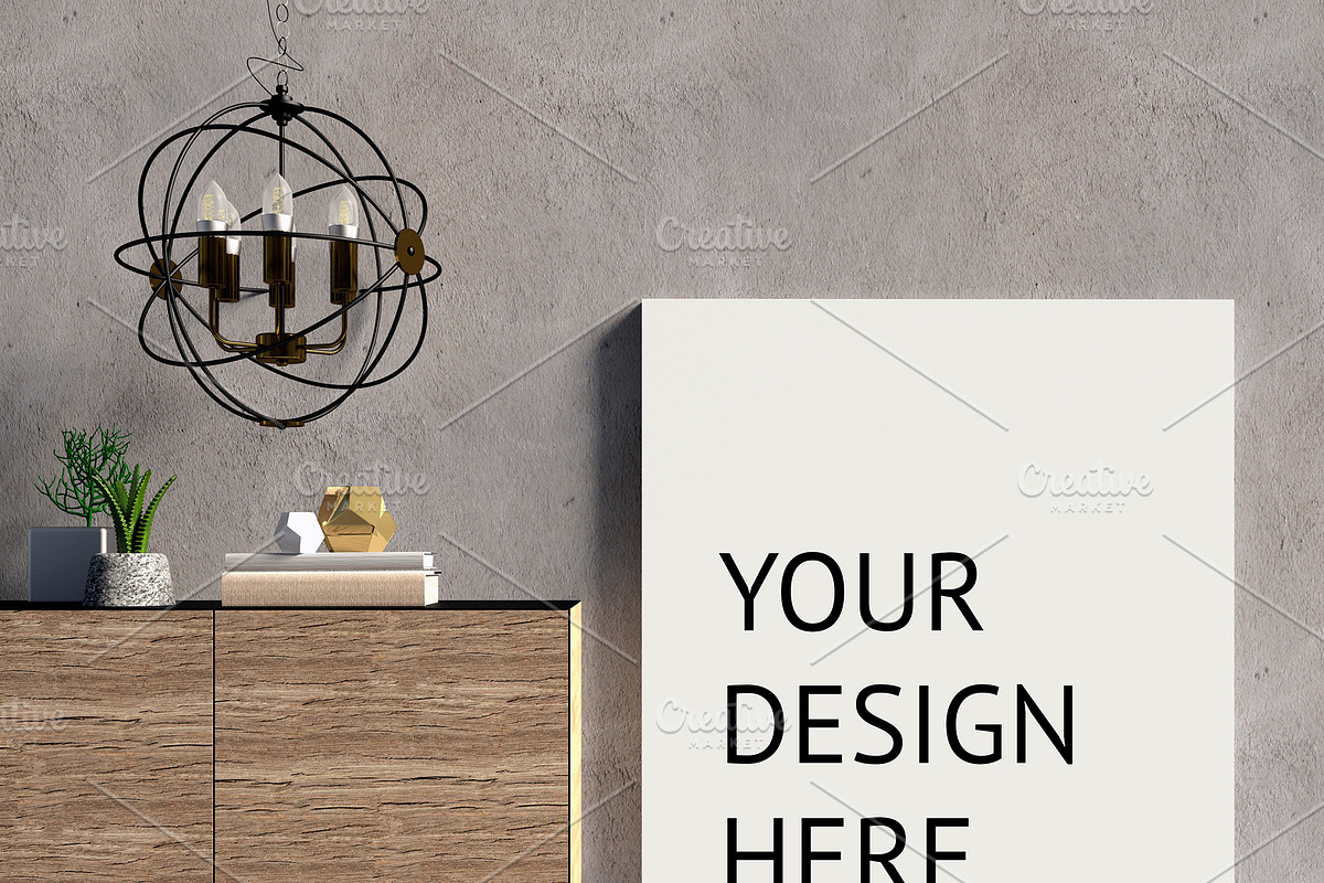 9 mock up poster frame in interior, a Print Template by ChromiumHeart (Photo 7 of 10)