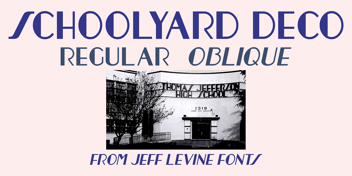Schoolyard Deco JNL, a Sans Serif Font by Jeff Levine Fonts (Photo 1 of 5)